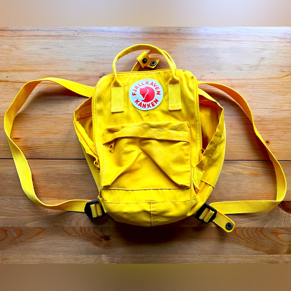 Yellow Fjallraven Kanken Mini Backpack